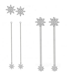 Vixi Nova Detachable Chain Earrings Silver