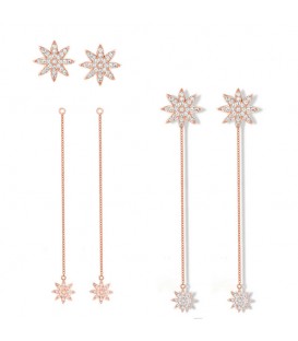 Vixi Nova Detachable Chain Earrings Rose Gold
