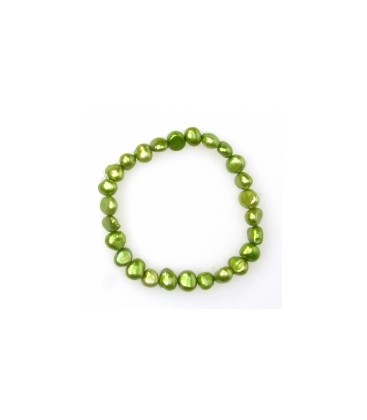 Pale Green Elastic Pearl Bracelet