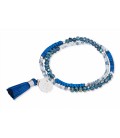 Boho Betty Classic Tassel Blue 2 Wrap Stretch Bracelet