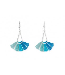 Boho Betty Kai Aqua Ombre Tassel Earrings