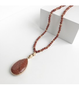Bcharmd Sera Semi Precious Caramel Sandstone Necklace