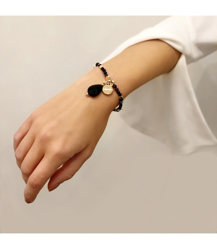 Bcharmd Adrienne Black Agate Bracelet Gold - Sophisticato Jewellery