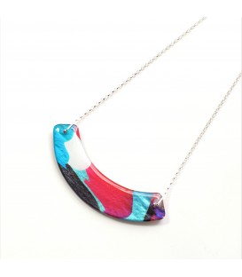 Jojo Blue Curve Winter Fuchsia Necklace