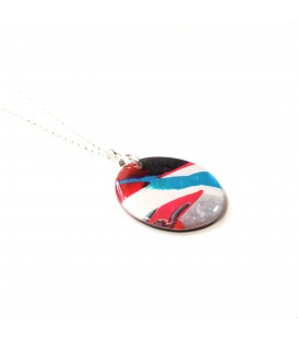 Jojo Blue Round Long Winter Fuchsia Pendant