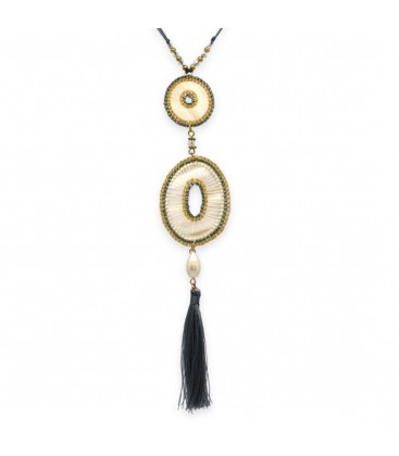 Boho Betty Euterpe Long Grey Tassel Necklace