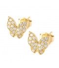 Butterfly Crystal Studs Gold