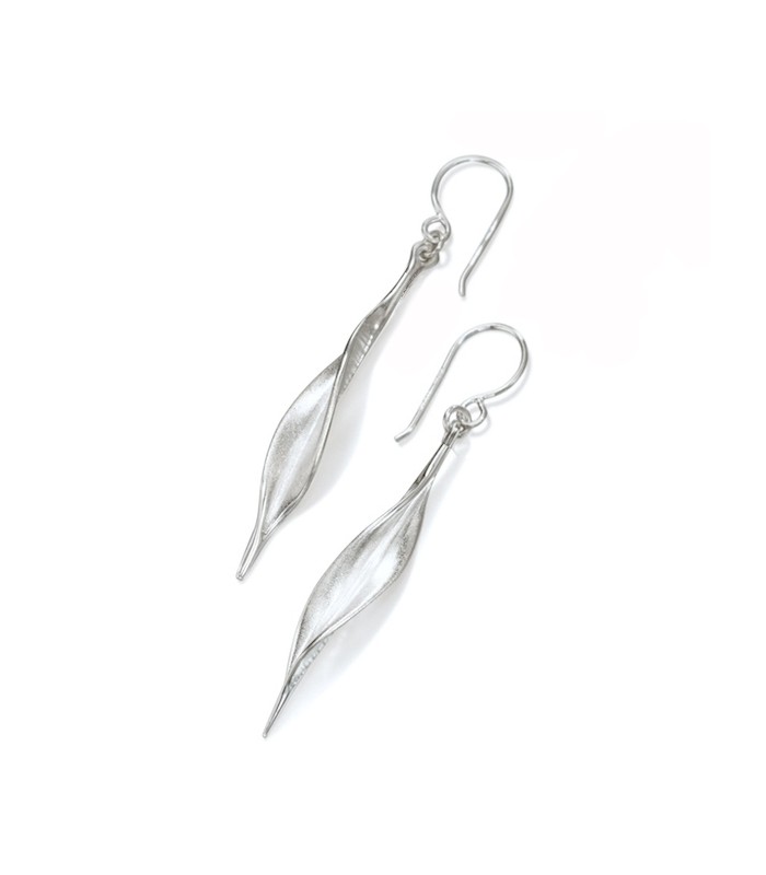 Collette Waudby Slim Leaf Drop Earrings Sophisticato Jewellery