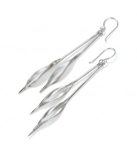 Long Double Slim Leaf Earring