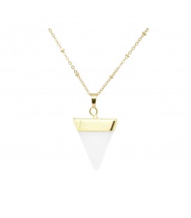 Natural White Jade Pyramid Pendant