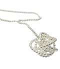 Tara Kirkpatrick Pearl wire silver lariat necklace