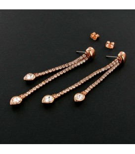 Long Crystal Pear Drop Earring
